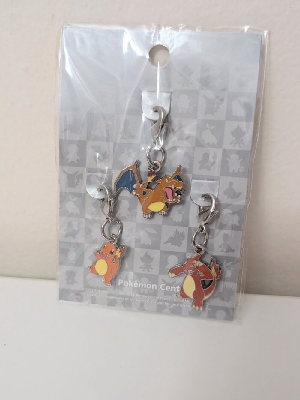 Pokemon Center Limited Metal Charm Charmander Charmeleon Charizard Set 2012